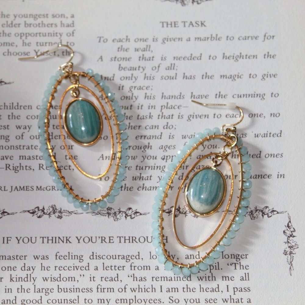 Simple Dangling BOHO Faux Stone Earrings NEW NWT